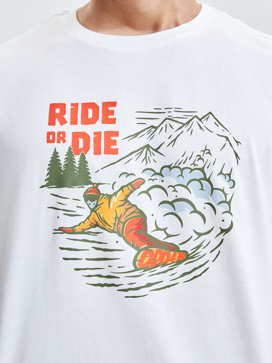 Футболка унисекс оверсайз: Ride or die (тофу)
