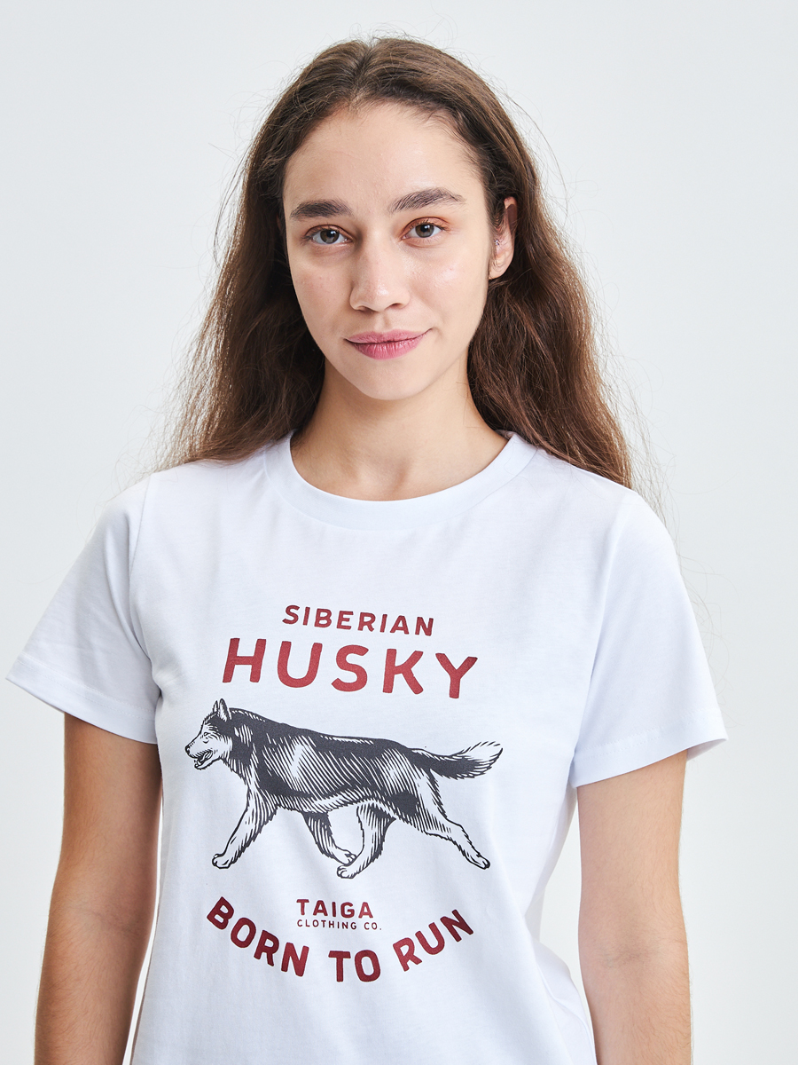 Футболка: Husky. Born to run W (белый)