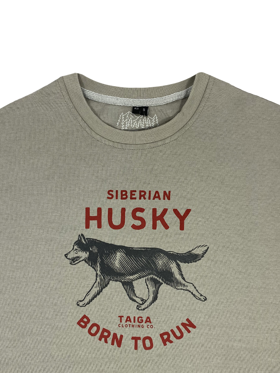 Лонгслив унисекс оверсайз: Husky. Born to run (серый)