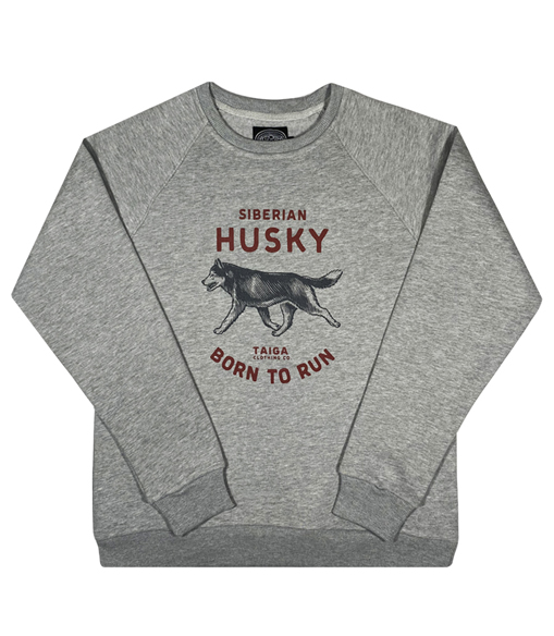 Тёплая толстовка: Husky. Born to run (серый-меланж)