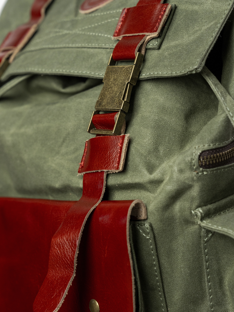 Кожаный рюкзак Cliff (зелёный)