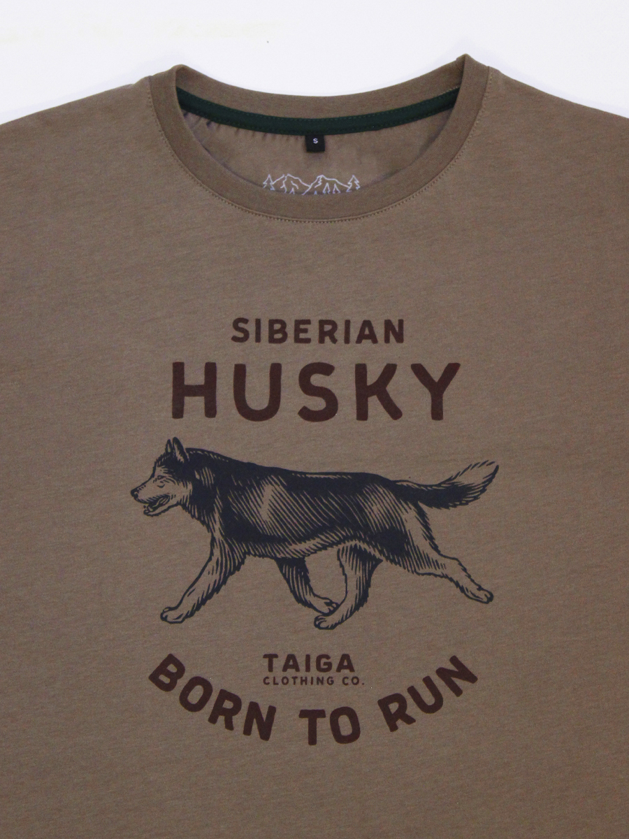 Футболка: Husky. Born to run (бежевый)